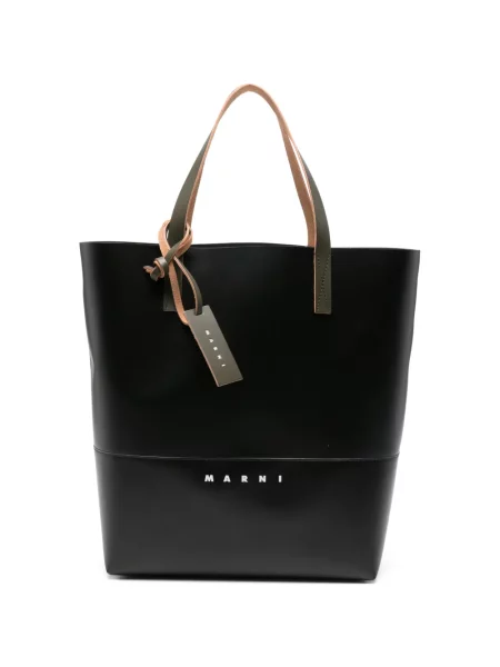 Geantă shopper Marni cu imagine negru