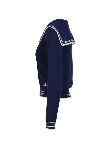 Gulerat cardigan Shushu/tong tricotate albastru