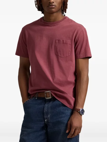 Дълго мрежеста тениска Polo Ralph Lauren с кръгло деколте зелено