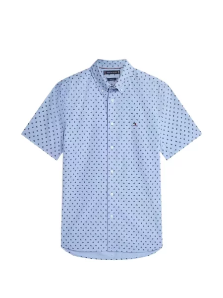 Cămașă Tommy Hilfiger din poplin albastru