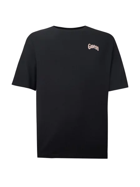 GUESS Tricou galben / roz pal negru