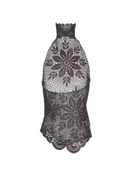 Top Magda Butrym z dekoltem halter brązowy