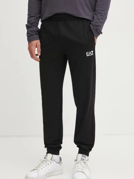 Emporio Armani pantaloni de trening barbati cu imprimeu negru