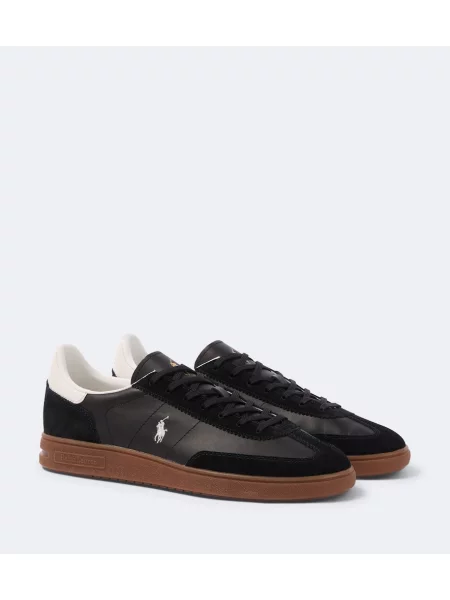 Sneakerși Polo Ralph Lauren din piele de căprioară negru