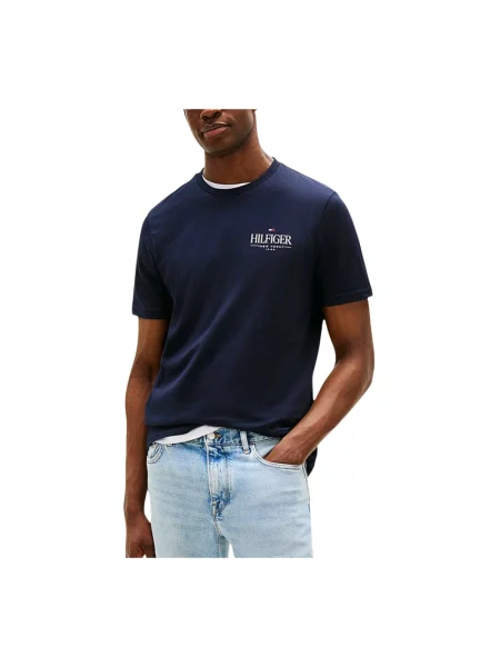 Tommy Hilfiger Koszulki Mężczyzna M T-shirt z okrągłym dekoltem i krótkim rękawem niebieski