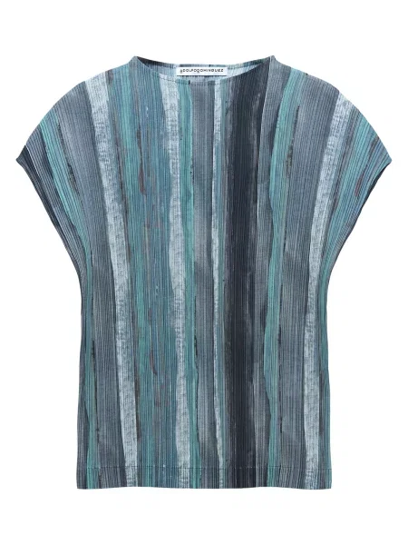 Adolfo Dominguez Tricou cyan / albastru deschis negru