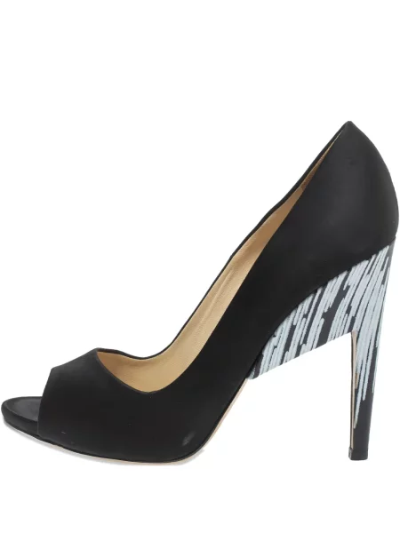 Pantofi cu toc Nicholas Kirkwood din satin negru