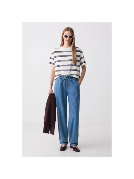 Marc O'polo Jeansy Typu Barrel blau niebieskie