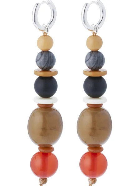 Pilgrim Uhani Naila pesek / svetlo rjava / grafit / temno / srebrna oranžna