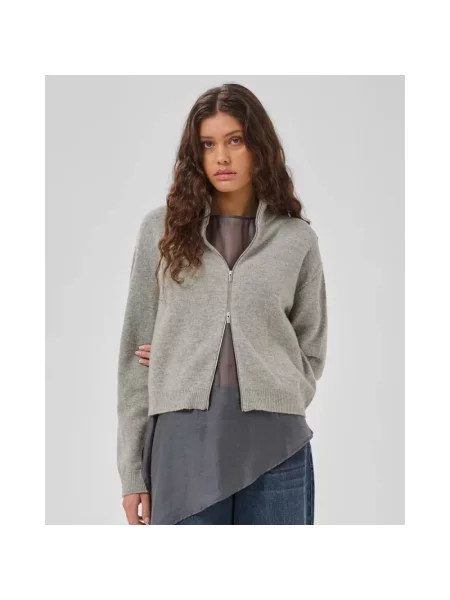 Sweter My Essential Wardrobe wełniany szary