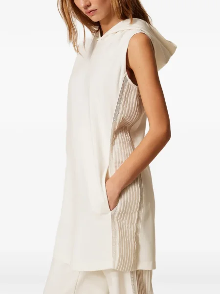 Rochie mini Twinset plisată de costum alb