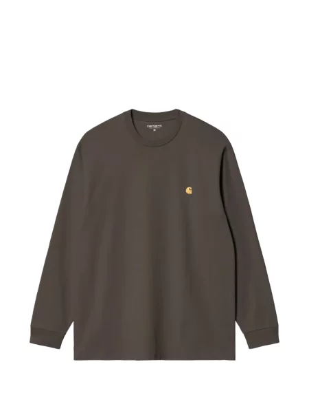 Lung tricou Carhartt Wip cu mâneci lungi maro