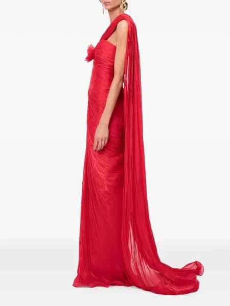 Rochie Ana Radu cu model floral drapată roșu