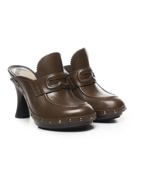 Klapki Burberry brązowe