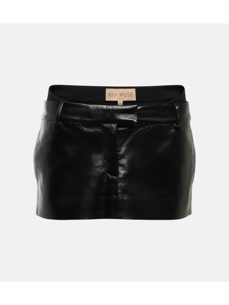 Fustă din piele Aya Muse negru