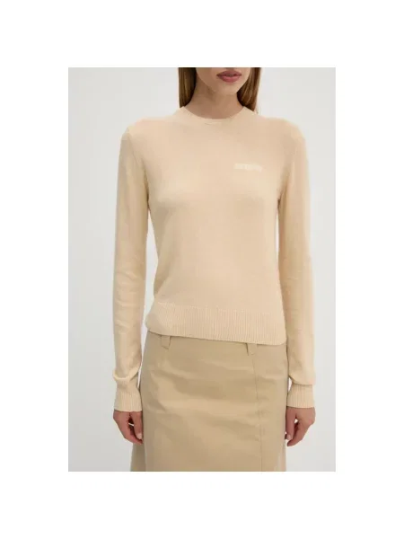 Sweter z domieszką wełny Lance TT lekki beżowy