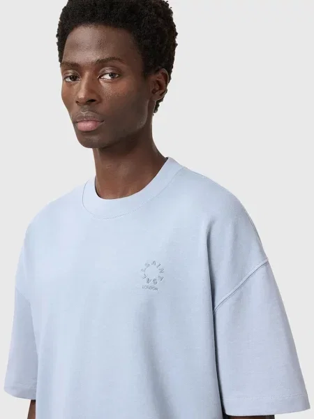 AllSaints t-shirt HAVEN gładki niebieski