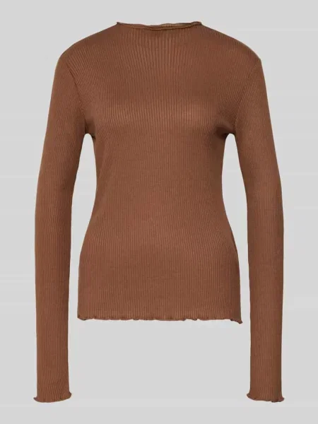 Bluzka z długim rękawem o kroju slim fit z dodatkiem S.oliver Red Label