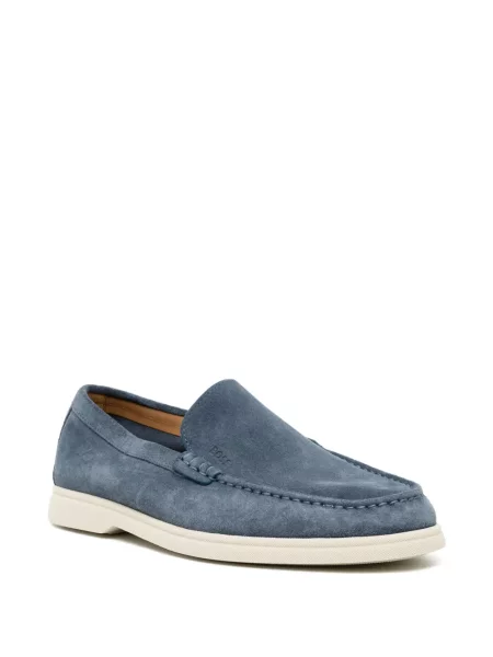 Pantofi loafer Boss cu autograf albastru