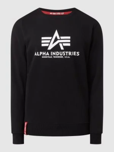 Sweter Alpha Industries z nadrukiem czarny