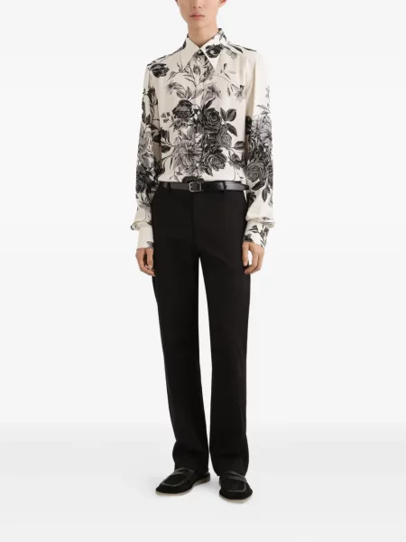 Cămașă Dolce & Gabbana cu model floral cu imagine alb