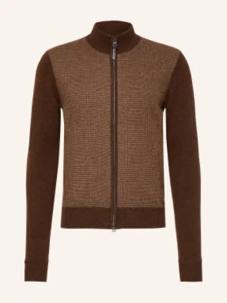 Hackett London Kardigan Z Mieszanki Materiałów braun zielony