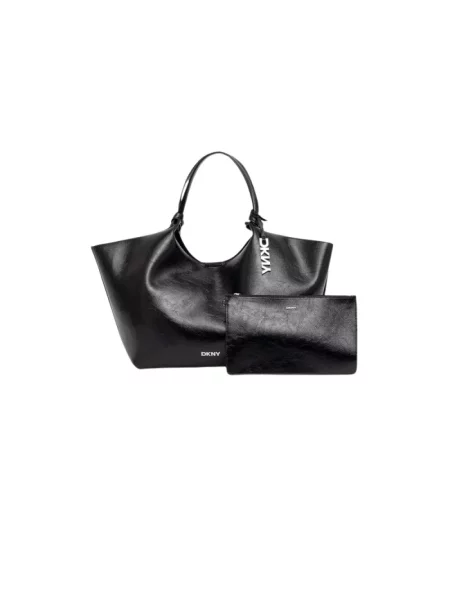 DKNY torebka shopper z imitacji skóry PAULA czarna