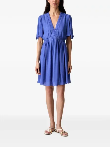 Rochie mini Morgan cu decolteu în V albastru