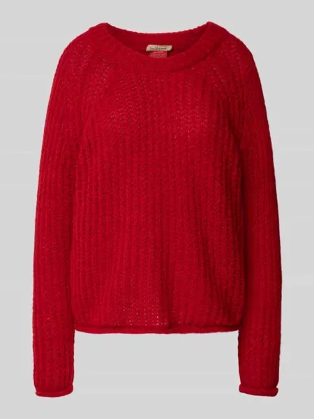 Sweter z dzianiny z okrągłym dekoltem i golfem Smith And Soul czerwony