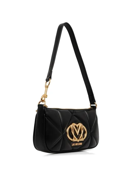 Torbica Love Moschino prošiven s autogramom crna