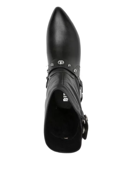 Botine Bibi Lou din piele cu tepi negru