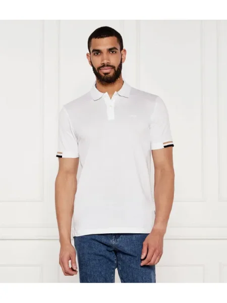 Tricou polo Boss Black alb