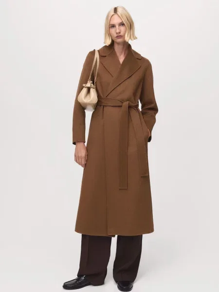 Пальто MANGO вовна/поліестер коричневий