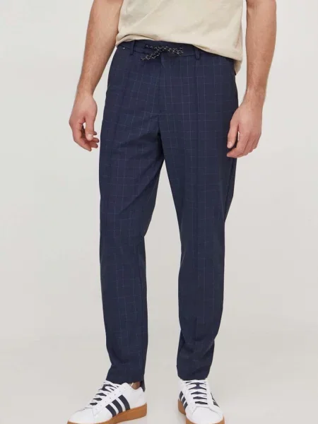 Pantaloni Pentru Bărbați în Carouri Hugo Boss Perin Marin albastru