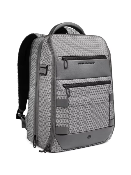 Rucsac Piquadro cu imprimeu geometric gri