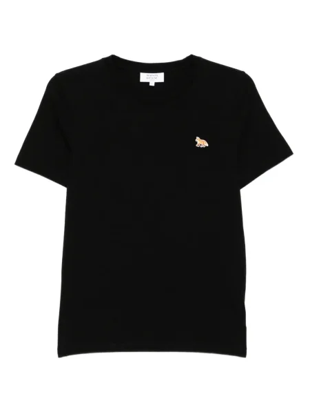 Tricou Maison Kitsune cu broderie negru