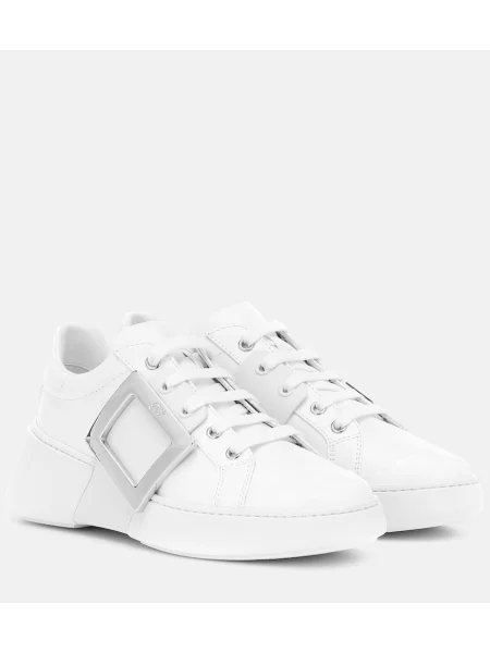 Kožené tenisky Roger Vivier bílé