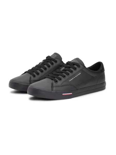 Sneakerși Tommy Hilfiger din dantelă negru