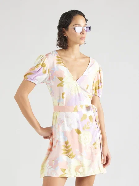 BILLABONG Rochie HOT TROPICS galben pastel / oliv / portocaliu caisă alb