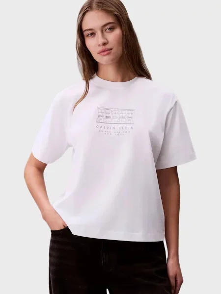 Графічний футболка Calvin Klein Jeans біла