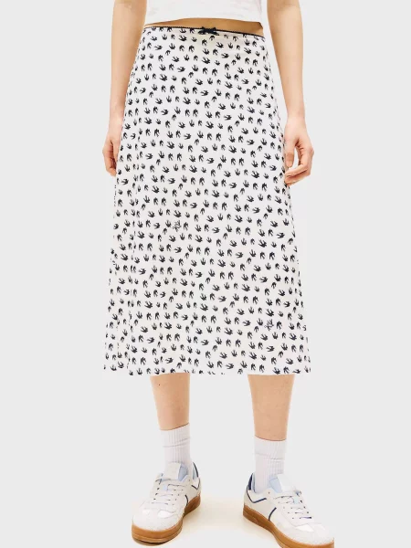 Миди джинсовая юбка Tommy Jeans белая