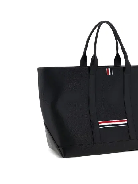 Geantă shopper Thom Browne din piele negru