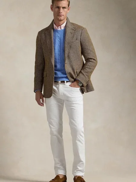 Jeansy o kroju slim fit z 5 model ‘SULLIVAN’ Polo Ralph Lauren białe