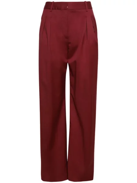 Pantaloni Loulou De Saison de mătase roșu