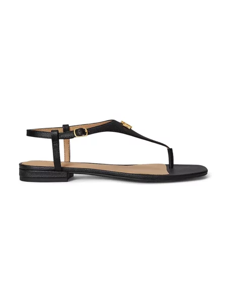 Kožené sandále Lauren Ralph Lauren Everley 2 čierna
