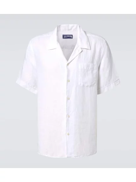 Lněná košile Vilebrequin bílá