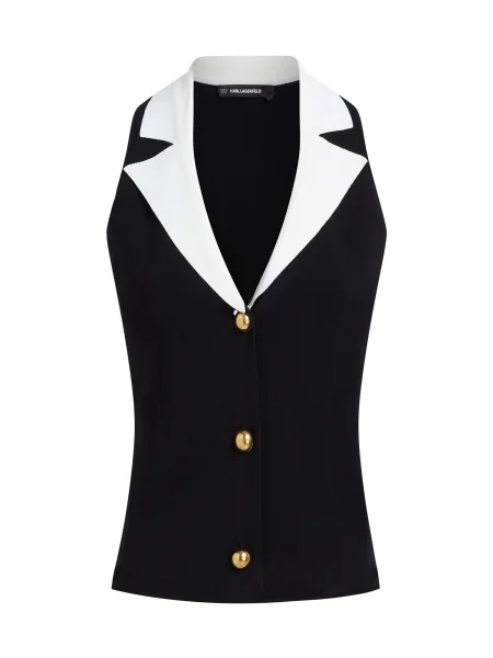 Karl Lagerfeld Vestă tricotată negru