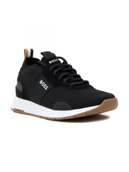 BOSS BLACK Sneakers Titanium_Runn_knst_N cu adaos de piele negru