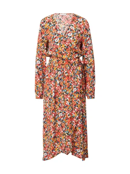 KnowledgeCotton Apparel Rochie albastru deschis / galben / roșu negru