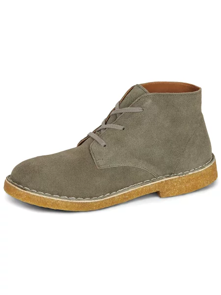 Pantofi Selected din piele de căprioară gri